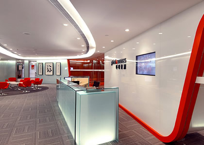 The use of office decoration design curves can well demonstrate creativity