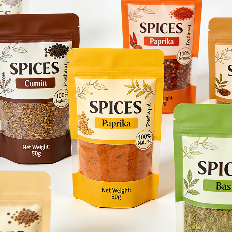 Custom Printed Aluminum Foil Sachet for Spice Packaging – Eco-Friendly Mylar Pouch