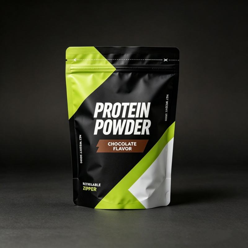 Custom Printed 1kg 2kg Whey Protein Powder Stand Up Pouch with Zipper | Aluminum Foil Mylar