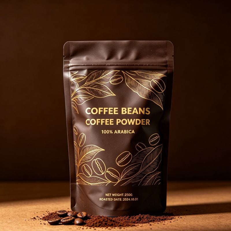 Biodegradable Kraft Paper Coffee Bag with Valve - Eco-Friendly Compostable Stand Up Pouch 250g/500g