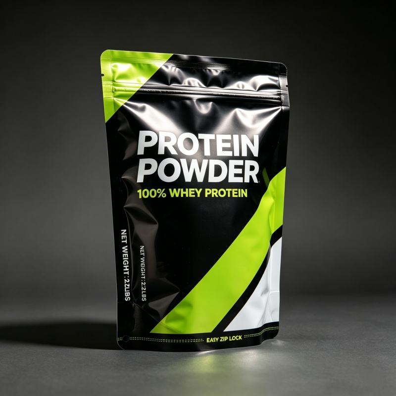 Custom Printed 1kg 2kg Whey Protein Powder Stand Up Pouch with Zipper | Aluminum Foil Mylar
