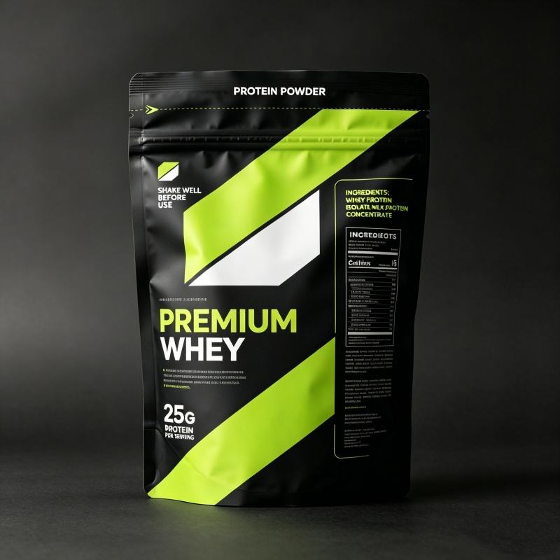 Custom Printed 1kg 2kg Whey Protein Powder Stand Up Pouch with Zipper | Aluminum Foil Mylar