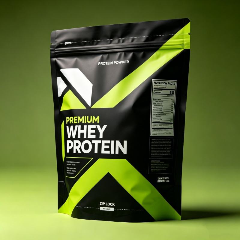Custom Printed 1kg 2kg Whey Protein Powder Stand Up Pouch with Zipper | Aluminum Foil Mylar