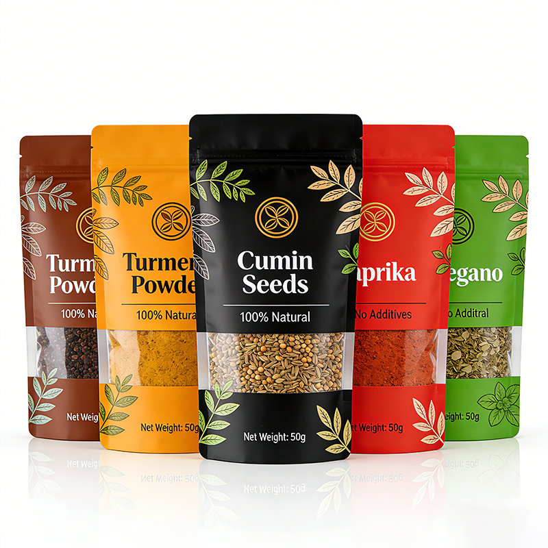 Custom Printed Aluminum Foil Sachet for Spice Packaging – Eco-Friendly Mylar Pouch