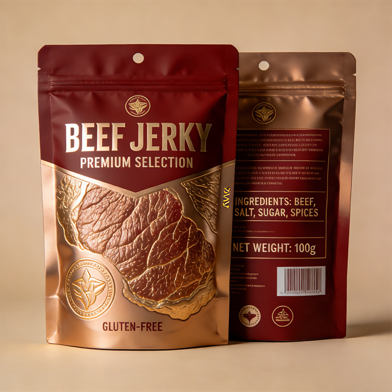 Custom Printed Stand-Up Zipper Pouch with Window - Eco-Friendly Biodegradable Mylar Bag for Snacks, Coffee, Jerky