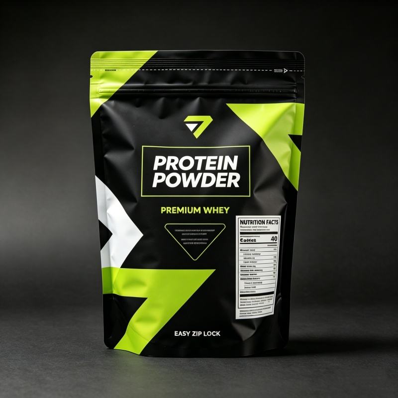 Custom Printed 1kg 2kg Whey Protein Powder Stand Up Pouch with Zipper | Aluminum Foil Mylar