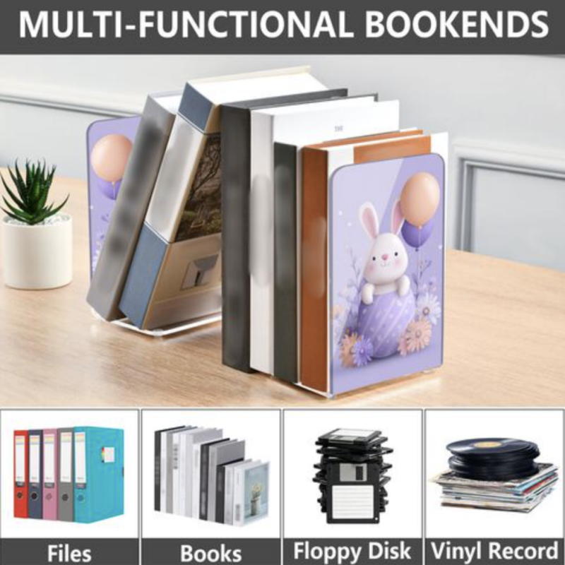 Custom Acrylic Bookends with Logo Print – Decorative Book Holder