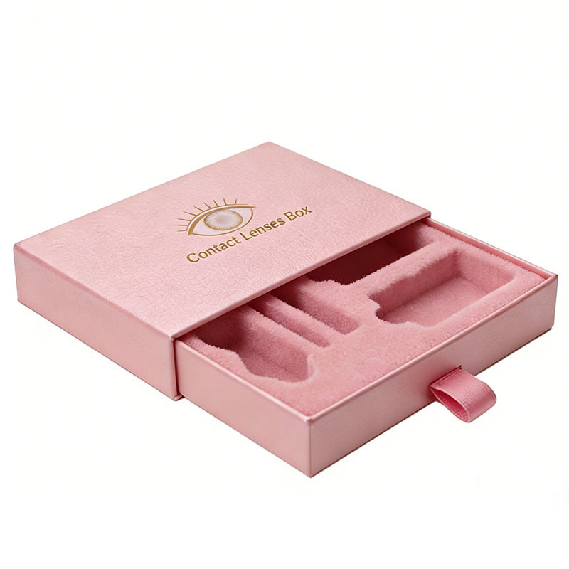 Custom Pink Drawer Contact Lens Box – Eco-Friendly Cardboard Packaging
