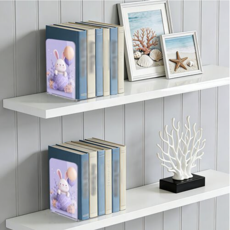 Custom Acrylic Bookends with Logo Print – Decorative Book Holder