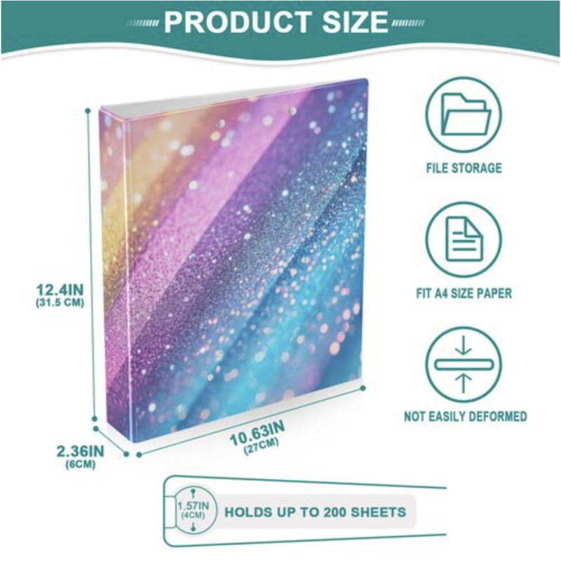 Custom UV Printed Hardcover Ring Binder Portfolio - Durable PP/Cardboard Document Organizer with Webbing Decoration