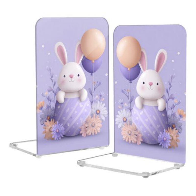 Custom Acrylic Bookends with Logo Print – Decorative Book Holder