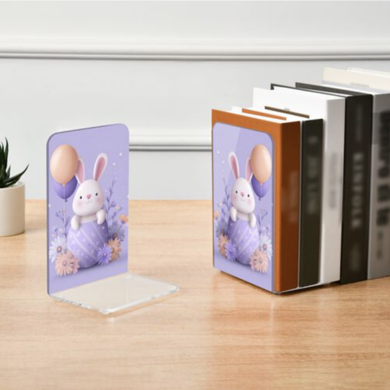 Custom Acrylic Bookends with Logo Print – Decorative Book Holder