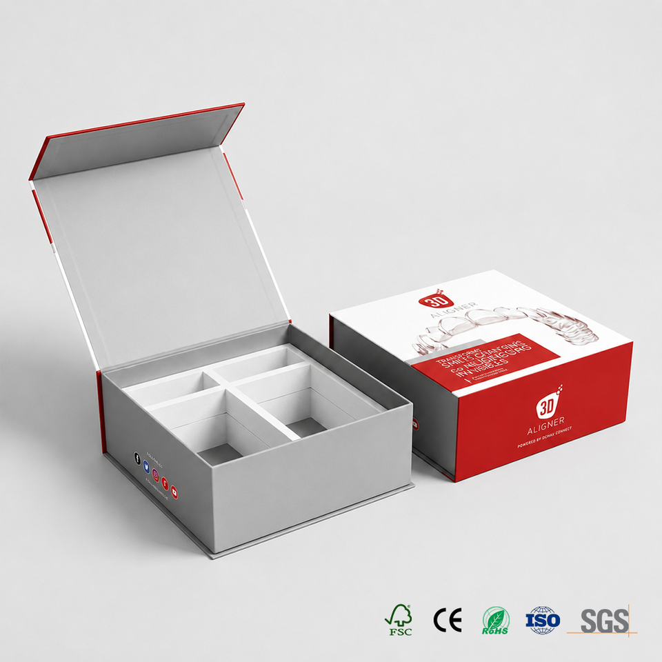 Custom Rigid Cardboard Magnetic Box for Orthodontic Retainer & Aligner Packaging