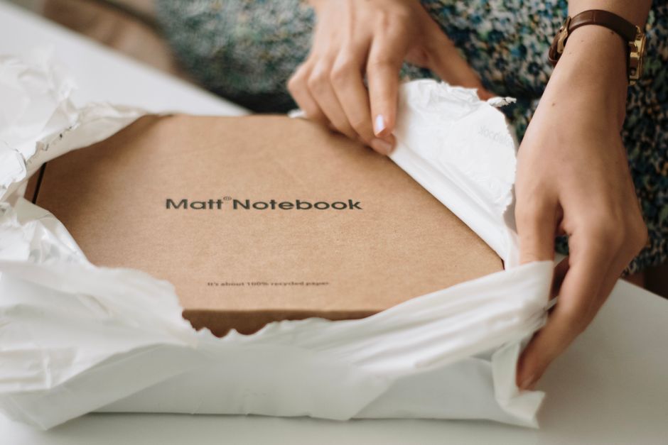 1. Recycled Material Notebooks with Custom Branding