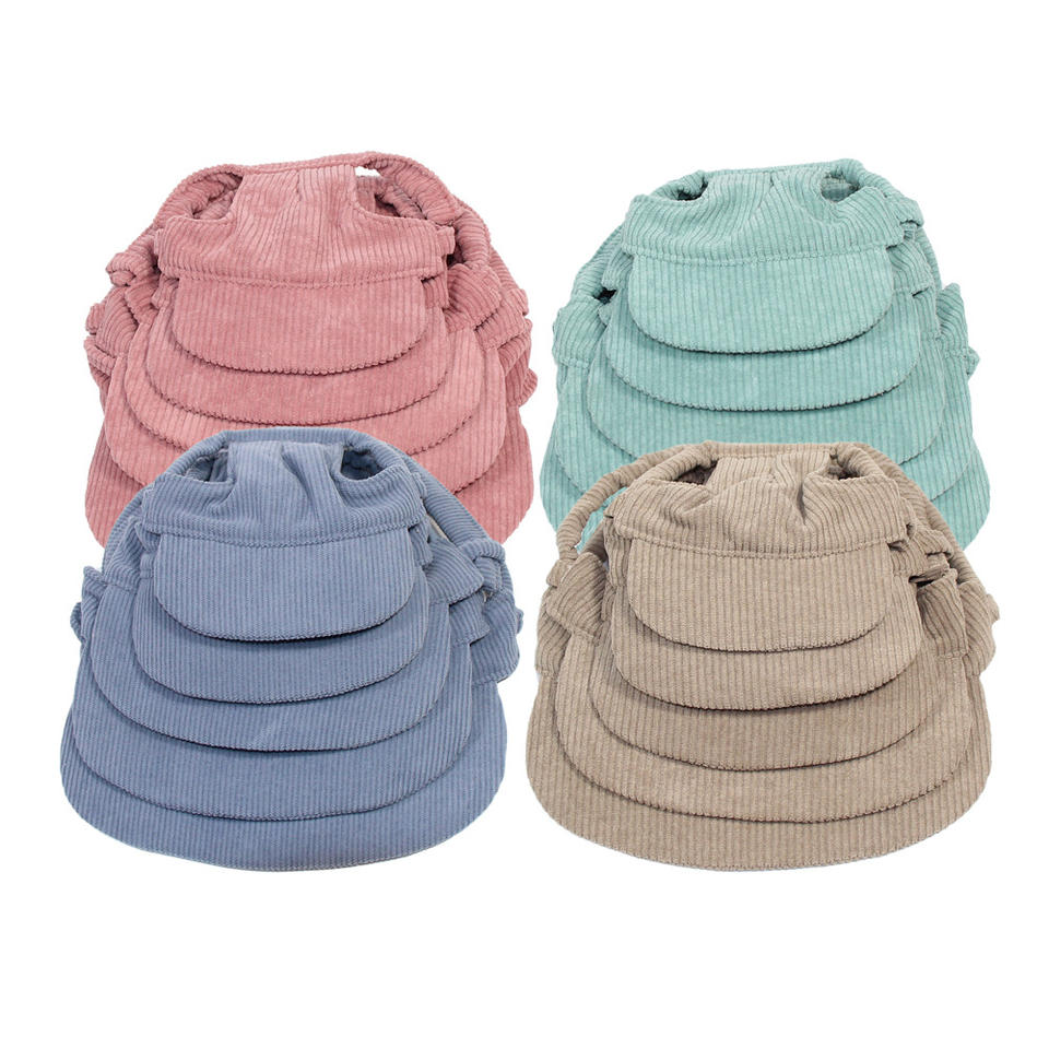Eco-Friendly Corduroy Pet Sun Hat – Adorable Corgi-Style Baseball Cap for Dogs