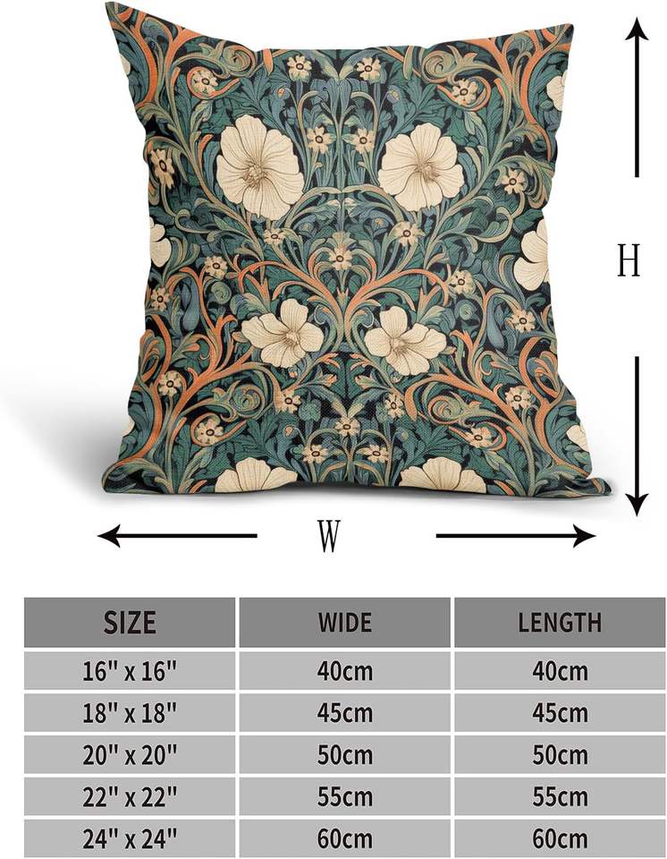 Custom Bohemian Embroidery Square Cushion Cover - Floral Decorative Pillow for Home Decor