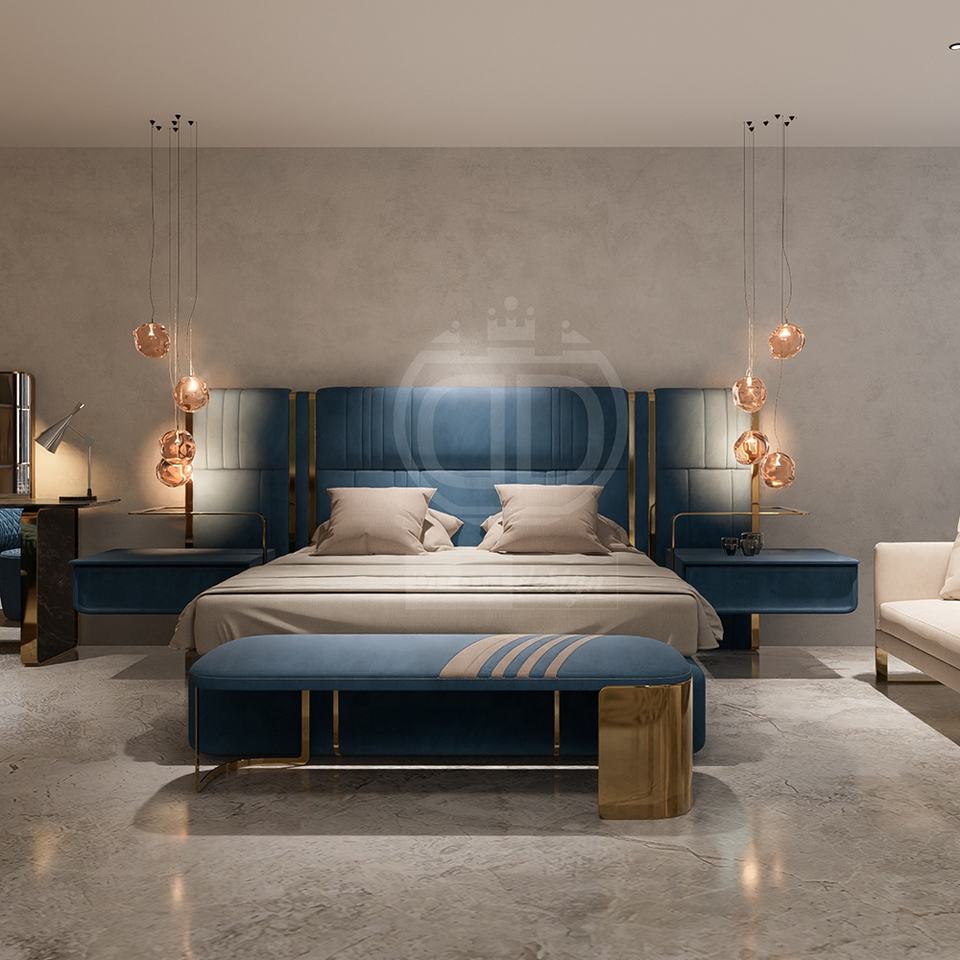 Italian Luxury Furniture Showroom 3D Rendering Service for Modern Sofa & Bed Sets