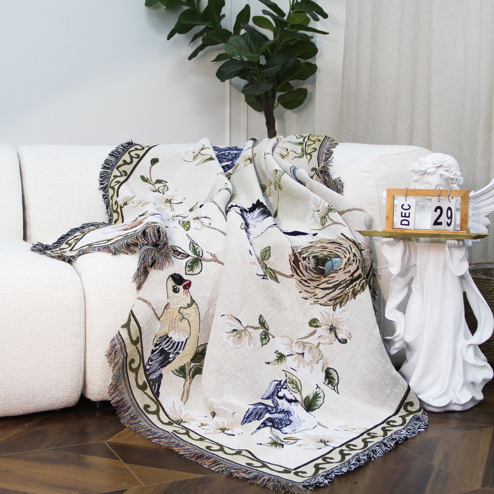 Custom Woven Tapestry Blanket – Vintage Fringe Home Decor