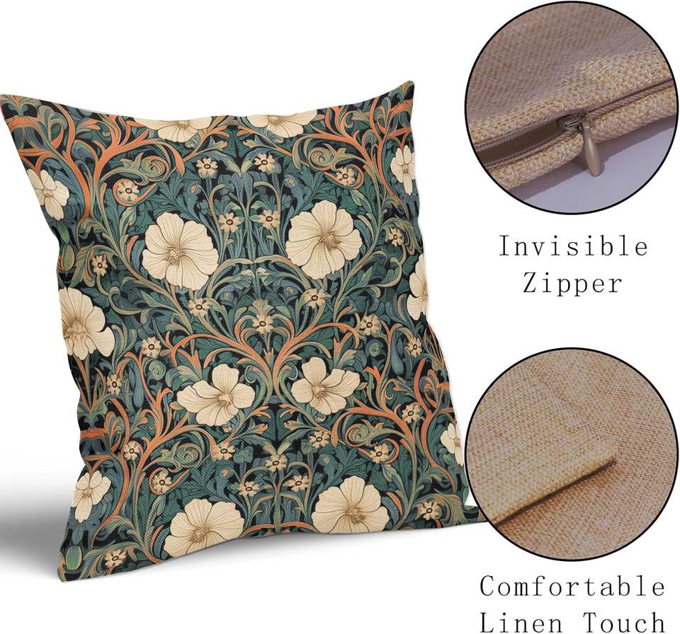 Custom Bohemian Embroidery Square Cushion Cover - Floral Decorative Pillow for Home Decor
