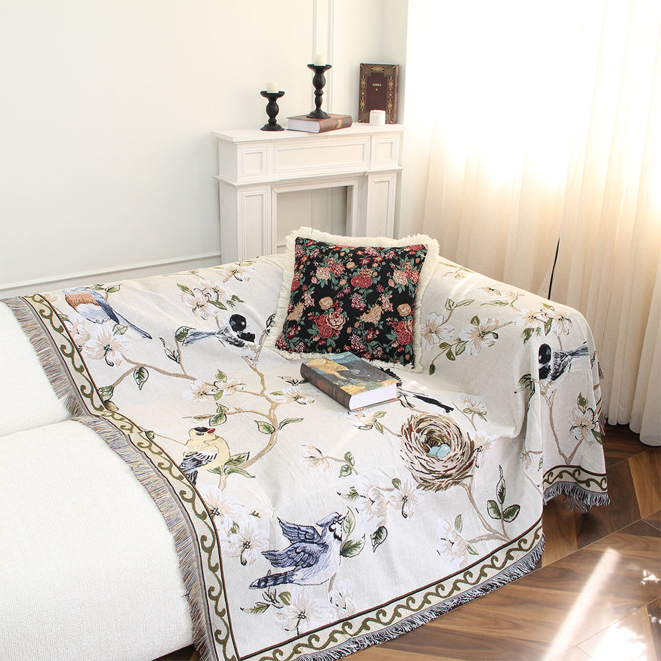 Custom Woven Tapestry Blanket – Vintage Fringe Home Decor
