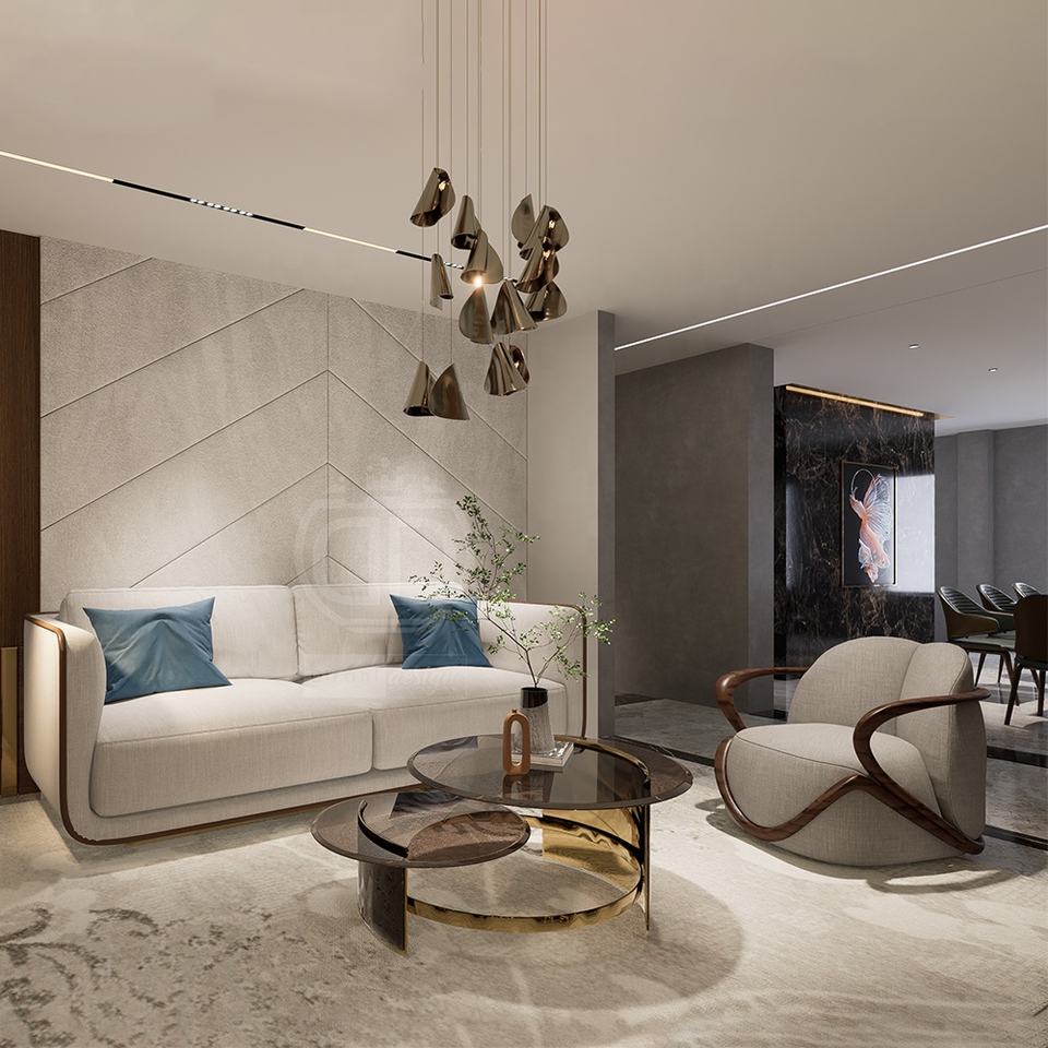 Italian Luxury Furniture Showroom 3D Rendering Service for Modern Sofa & Bed Sets