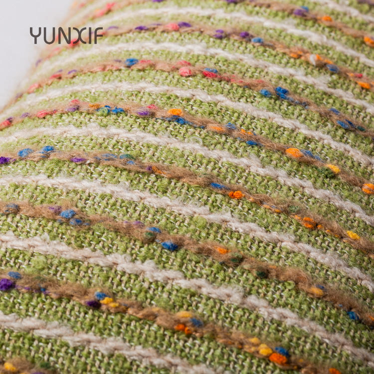 Bohemian Striped Jacquard Woven Tassel Decorative Pillow Cover - Eco-Friendly Cotton Linen