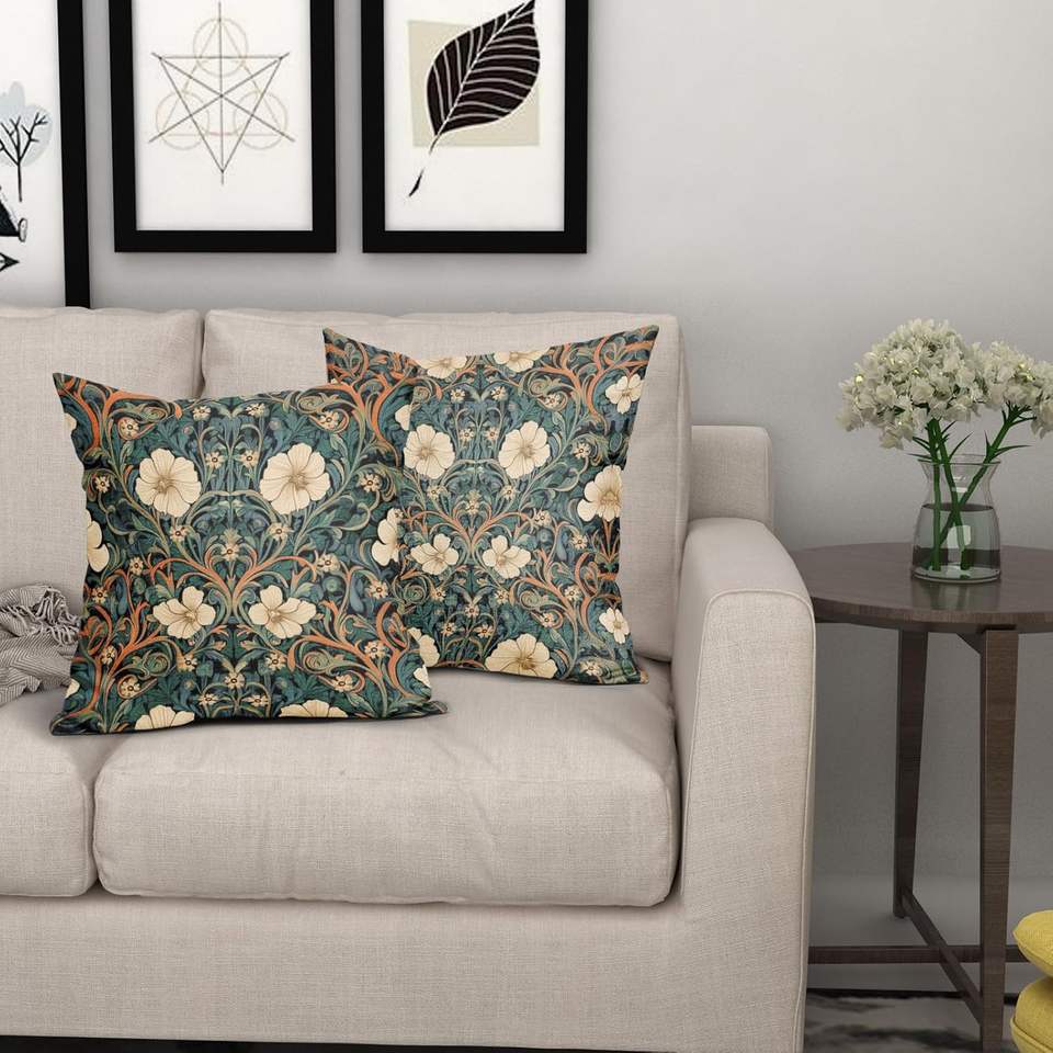 Custom Bohemian Embroidery Square Cushion Cover - Floral Decorative Pillow for Home Decor