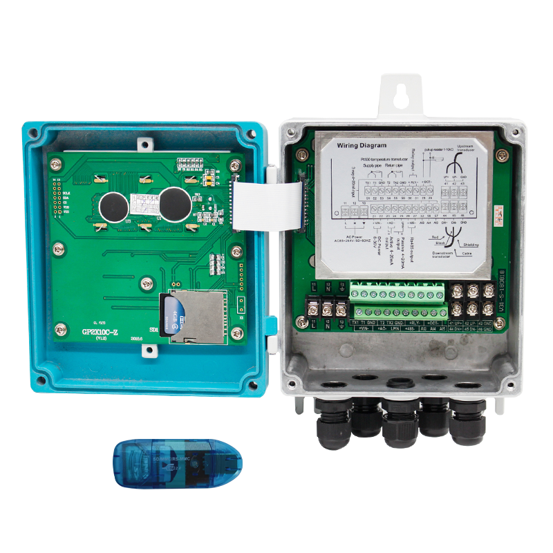 Wall-Mounted Ultrasonic Flow Meter with SD Card Data Logging