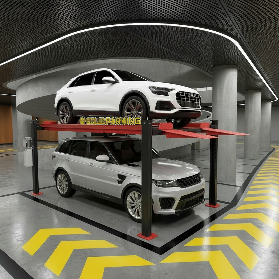 4-Post Hydraulic Portable Car Lift Stacker 3600kg Capacity for Garage Workshop