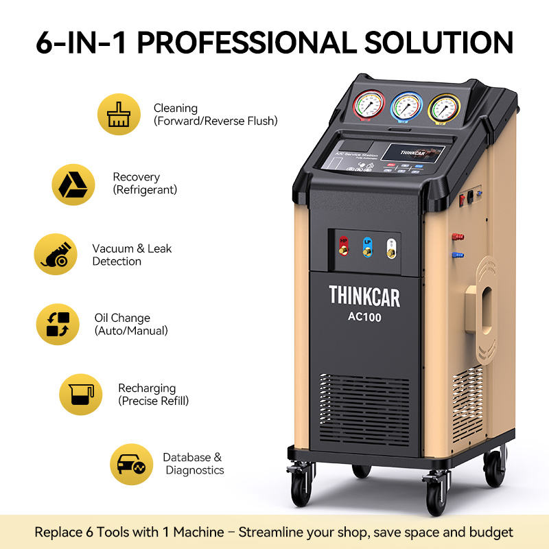 Fully Automatic THINKCAR AC100 A/C Service Station for Gasoline Cars