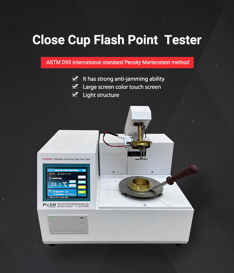 Pensky Martens Closed Cup Flash Point Tester ASTM D93, 400°C Range
