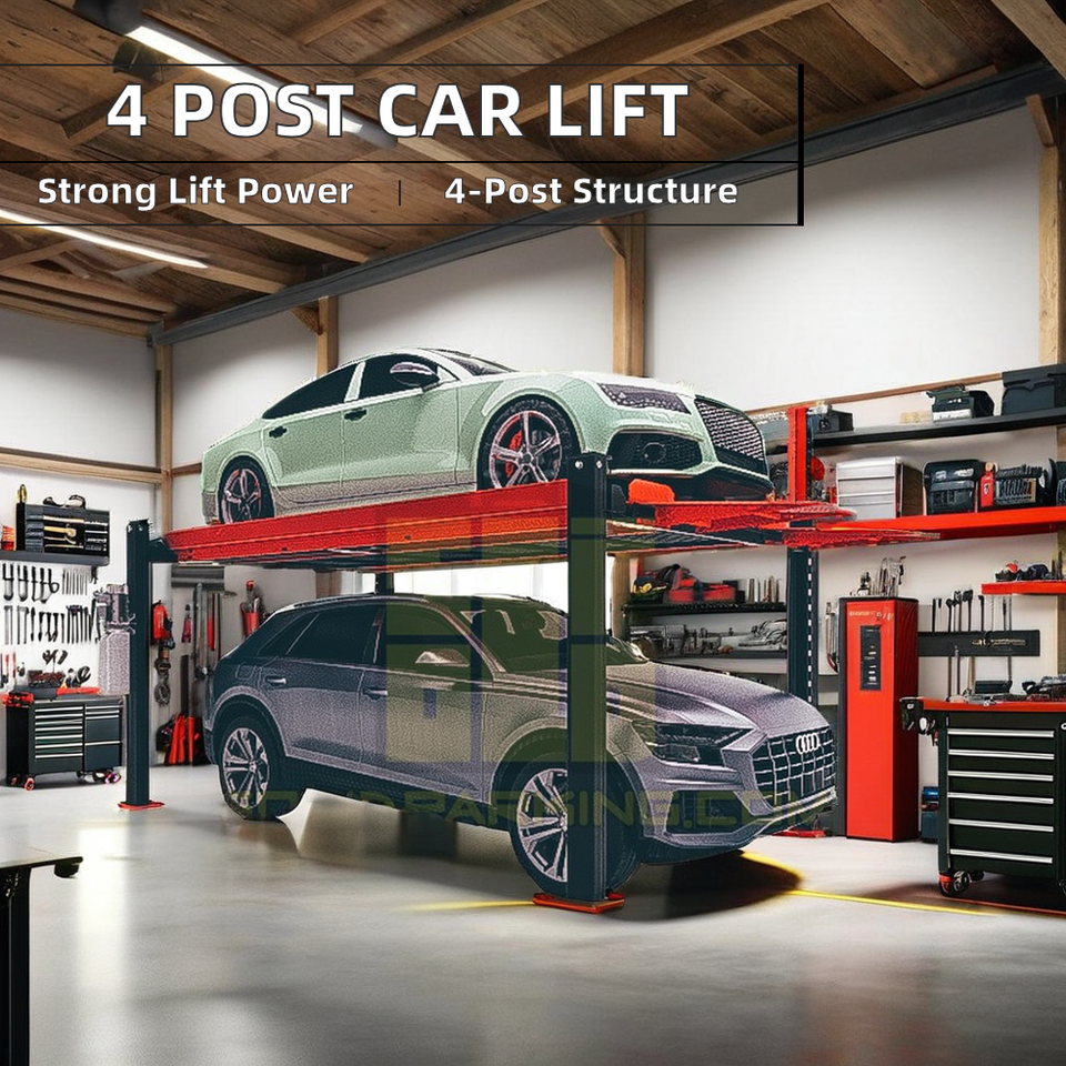Electric Four Post Car Lift for Auto Service & Storage