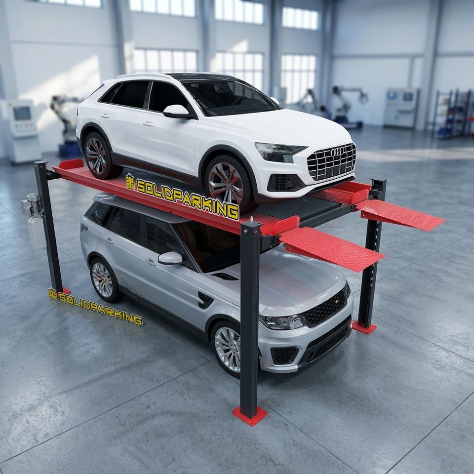 4-Post Hydraulic Portable Car Lift Stacker 3600kg Capacity for Garage Workshop