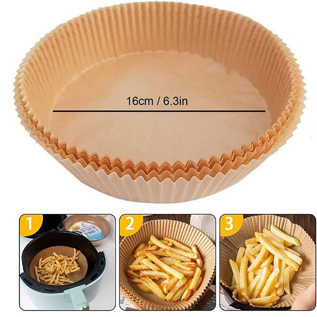 Eco-Friendly Air Fryer Disposable Paper Liners - Oil-Proof, Waterproof, Non-Stick Baking Parchment