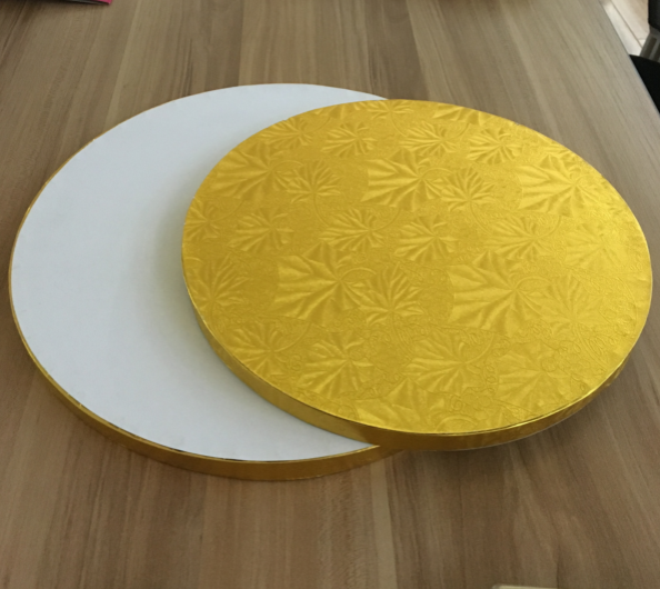 Bulk Round Pink Marble MDF Cake Boards 12