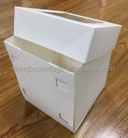 Custom White Tall Cake Box with Matte UV Window - Eco-Friendly Cardboard Packaging