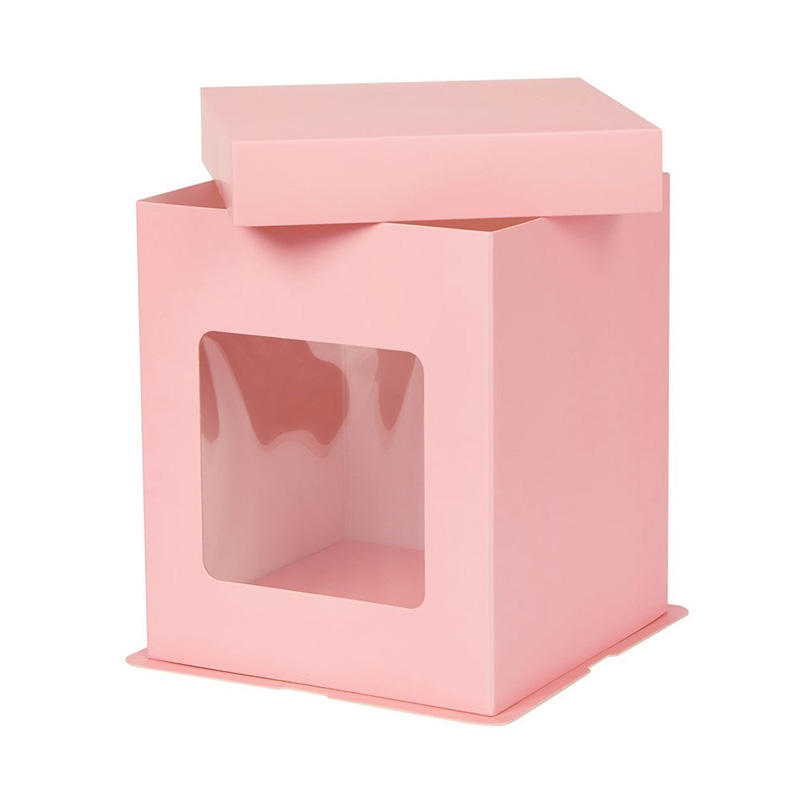 Custom Large Tall Cake Boxes with Clear Window – Eco-Friendly Coated Paper for Weddings & Birthdays