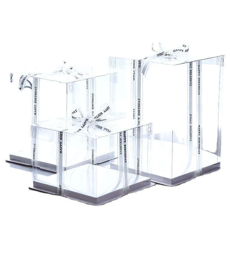 Eco-Friendly Square Cake Box with Transparent Window - Ivory Board