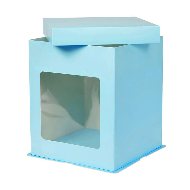 Custom Large Tall Cake Boxes with Clear Window – Eco-Friendly Coated Paper for Weddings & Birthdays