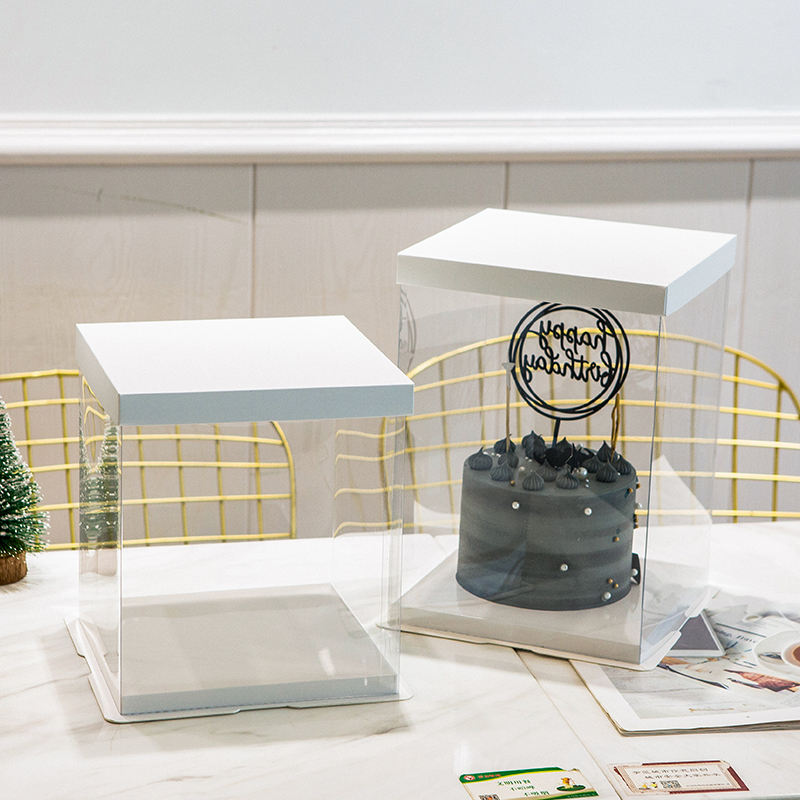 Custom Transparent PET Square Cake Boxes – Food Grade, Bulk Wholesale