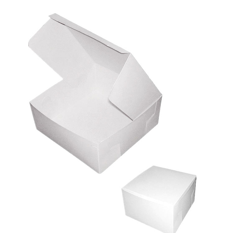 Plain White Folding Cake Box 10x10x5in, Pack of 100, Eco-Friendly Food Grade