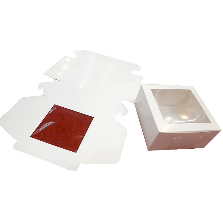 Plain White Folding Cake Box 10x10x5in, Pack of 100, Eco-Friendly Food Grade