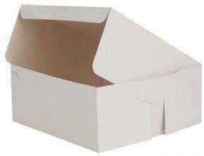 Plain White Folding Cake Box 10x10x5in, Pack of 100, Eco-Friendly Food Grade