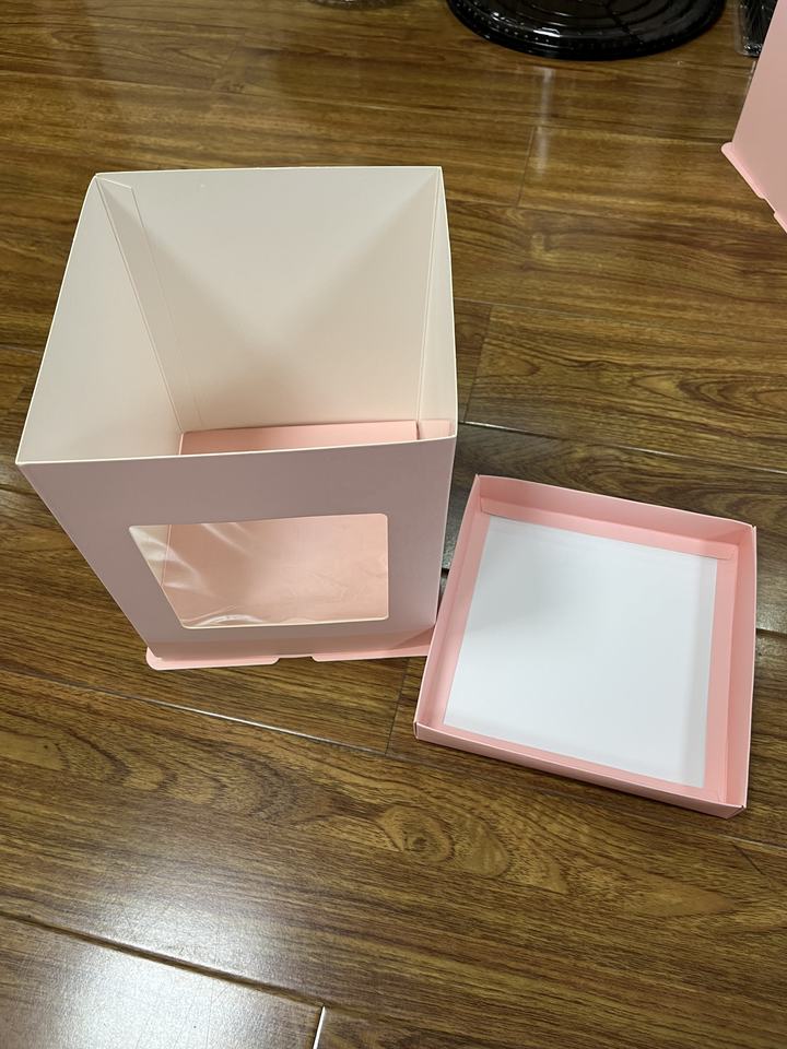 Eco-Friendly Tall Large Cake Box with Window Bulk Bakery Packaging