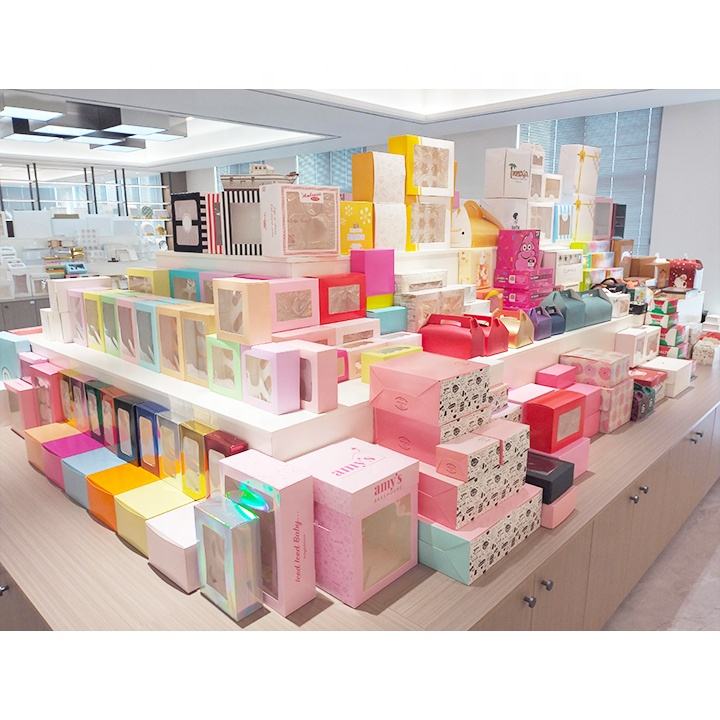 Eco-Friendly Tall Large Cake Box with Window Bulk Bakery Packaging