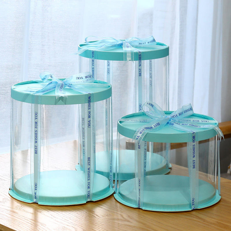 Clear 3-Tier Cake Box with Lid | Ivory Board Dessert Box for Wedding & Birthday