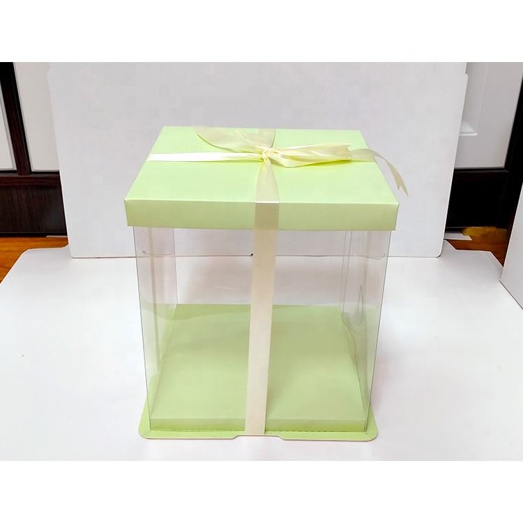 Wholesale Clear Cake Boxes – Eco-Friendly Ivory Board & PET Film Bakery Packaging