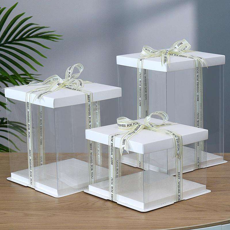 Custom Transparent PET Square Cake Boxes – Food Grade, Bulk Wholesale