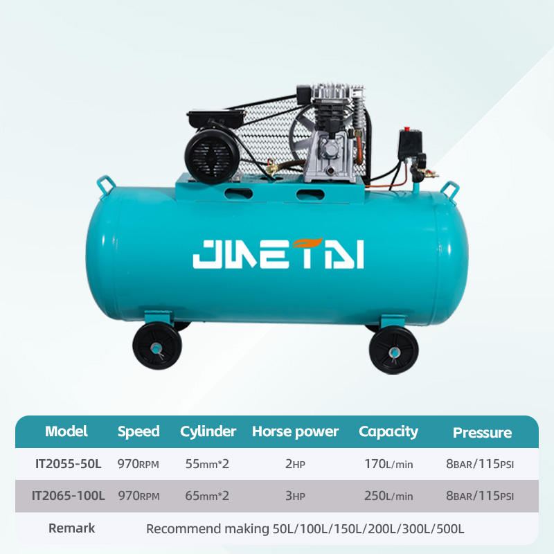 50L 2HP Piston Air Compressor for Machine Repair Shops | Custom Belt Drive
