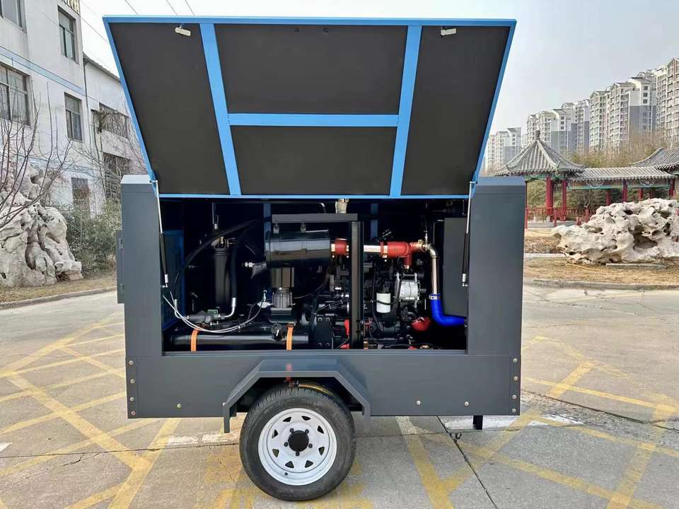 21Bar Screw Diesel Air Compressor 185 CFM Portable Mining Jack Hammer